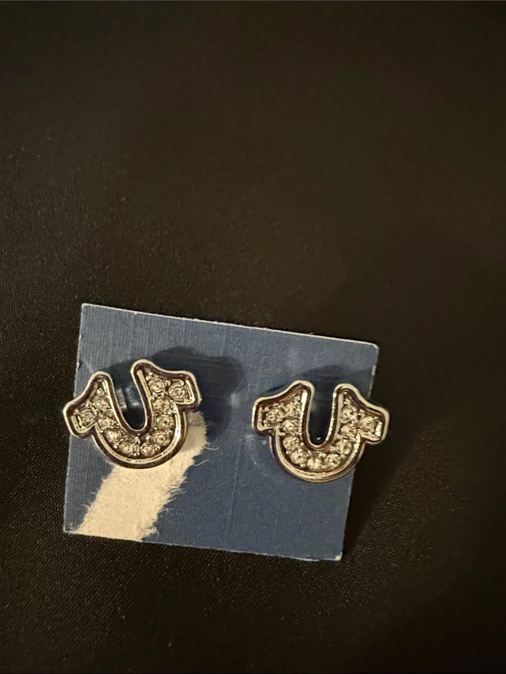 Horseshoe Silver Tone Hoop and Stud Earring Set - silver